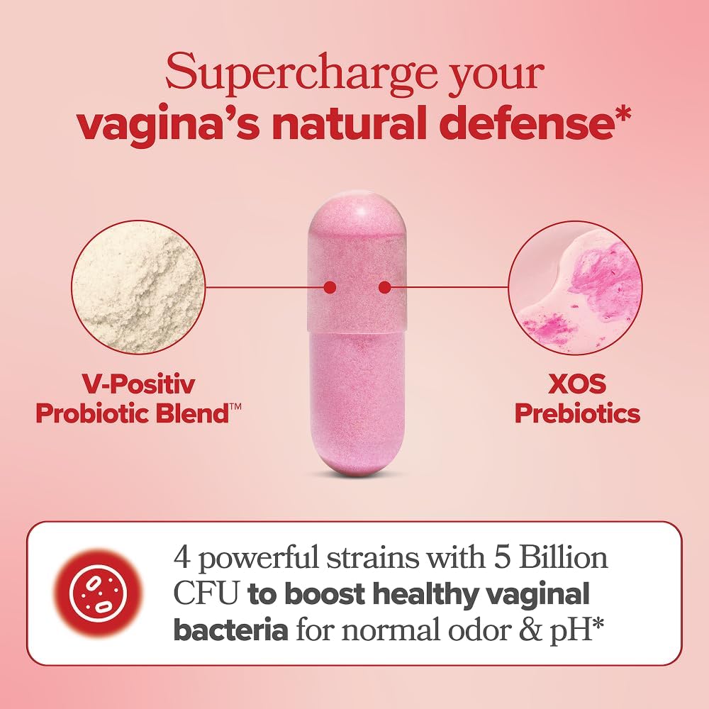 O Positiv URO Vaginal Probiotics for Women – pH Balance & Vaginal Health Support, 60 Capsules