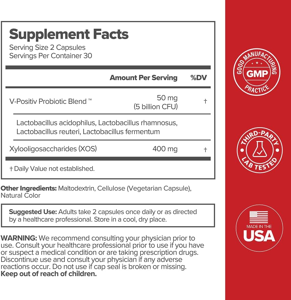 O Positiv URO Vaginal Probiotics for Women – pH Balance & Vaginal Health Support, 60 Capsules