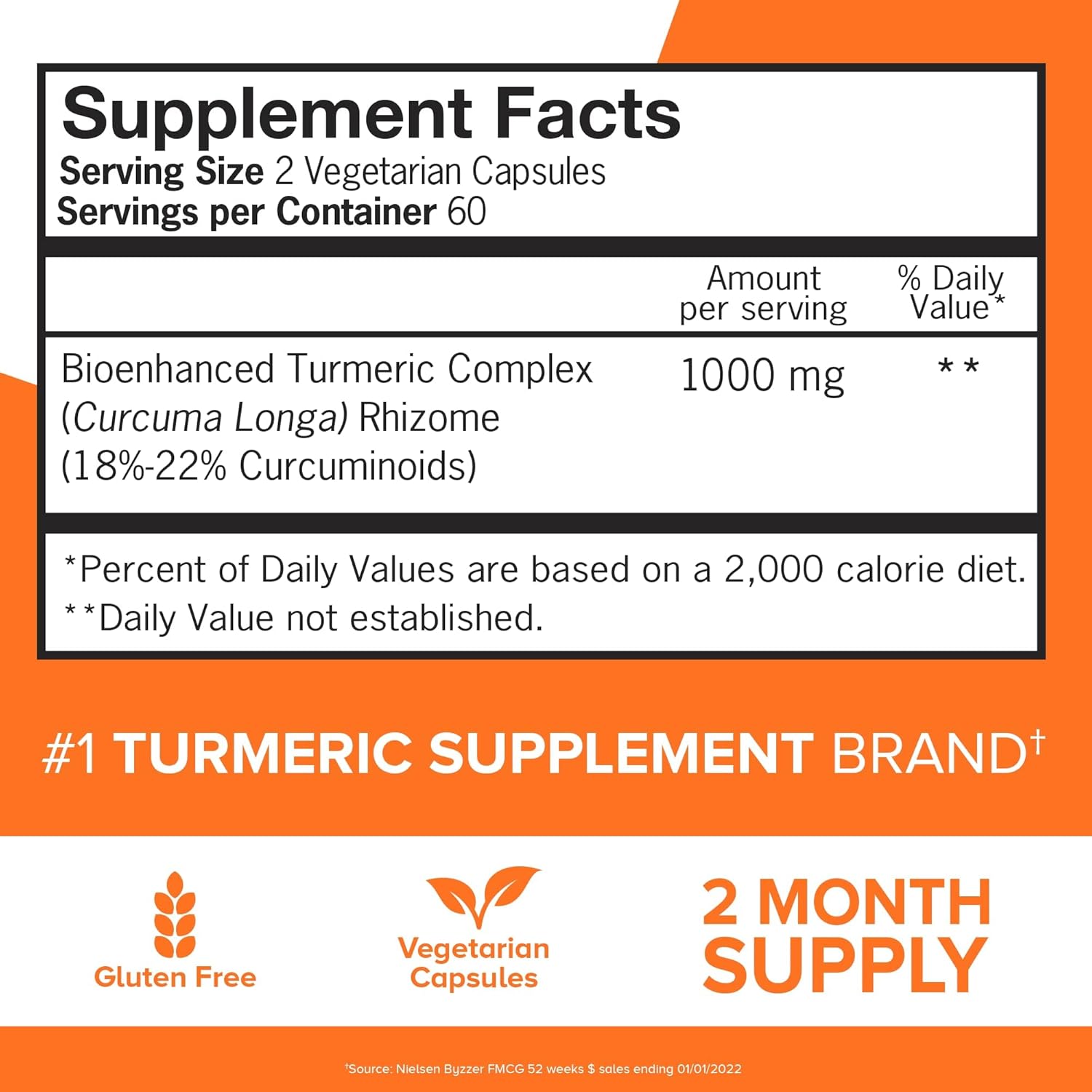 Qunol Turmeric Curcumin 1000mg – Ultra High Absorption Joint Support, 120 Capsules