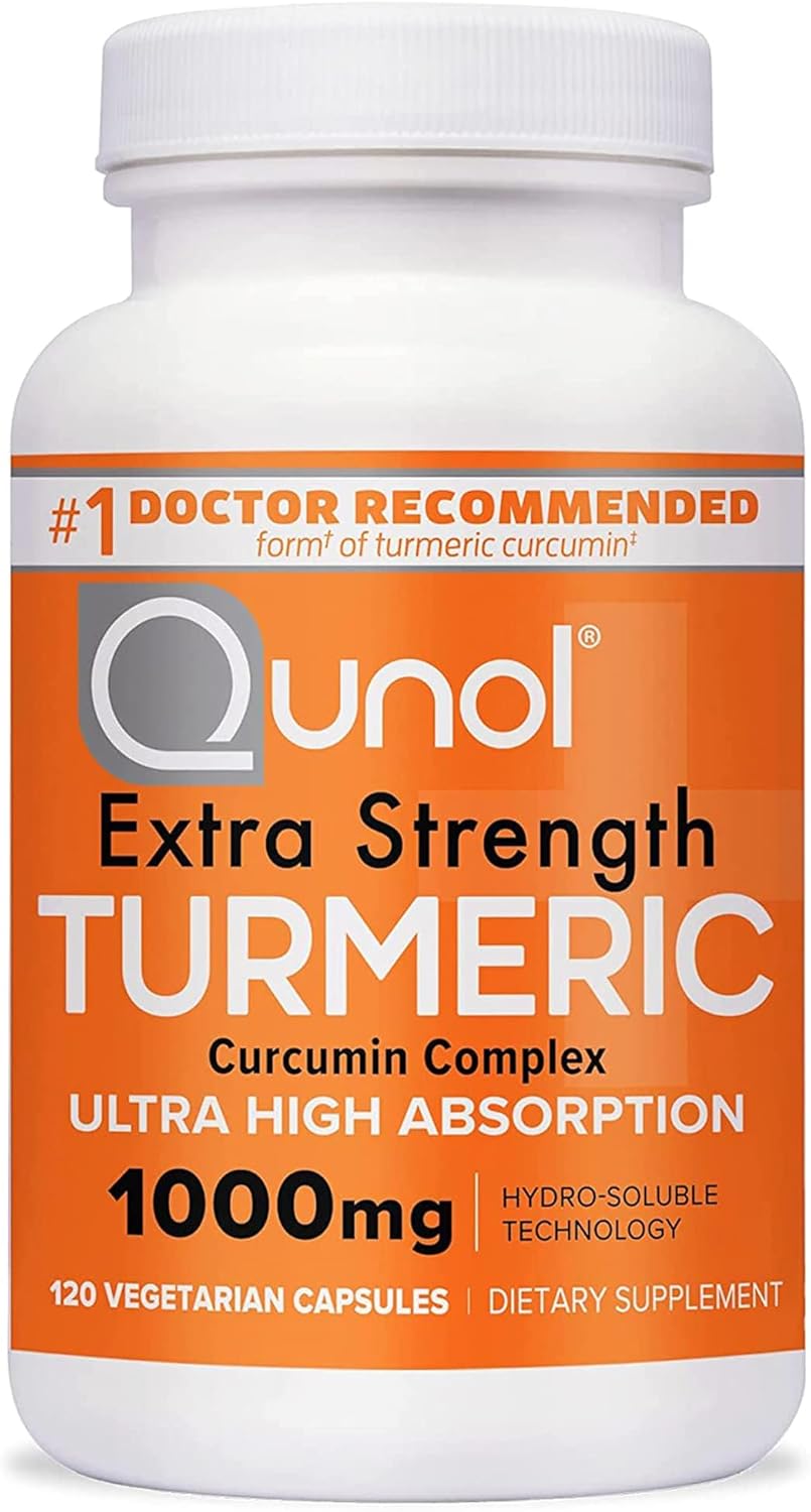 Qunol Turmeric Curcumin 1000mg – Ultra High Absorption Joint Support, 120 Capsules
